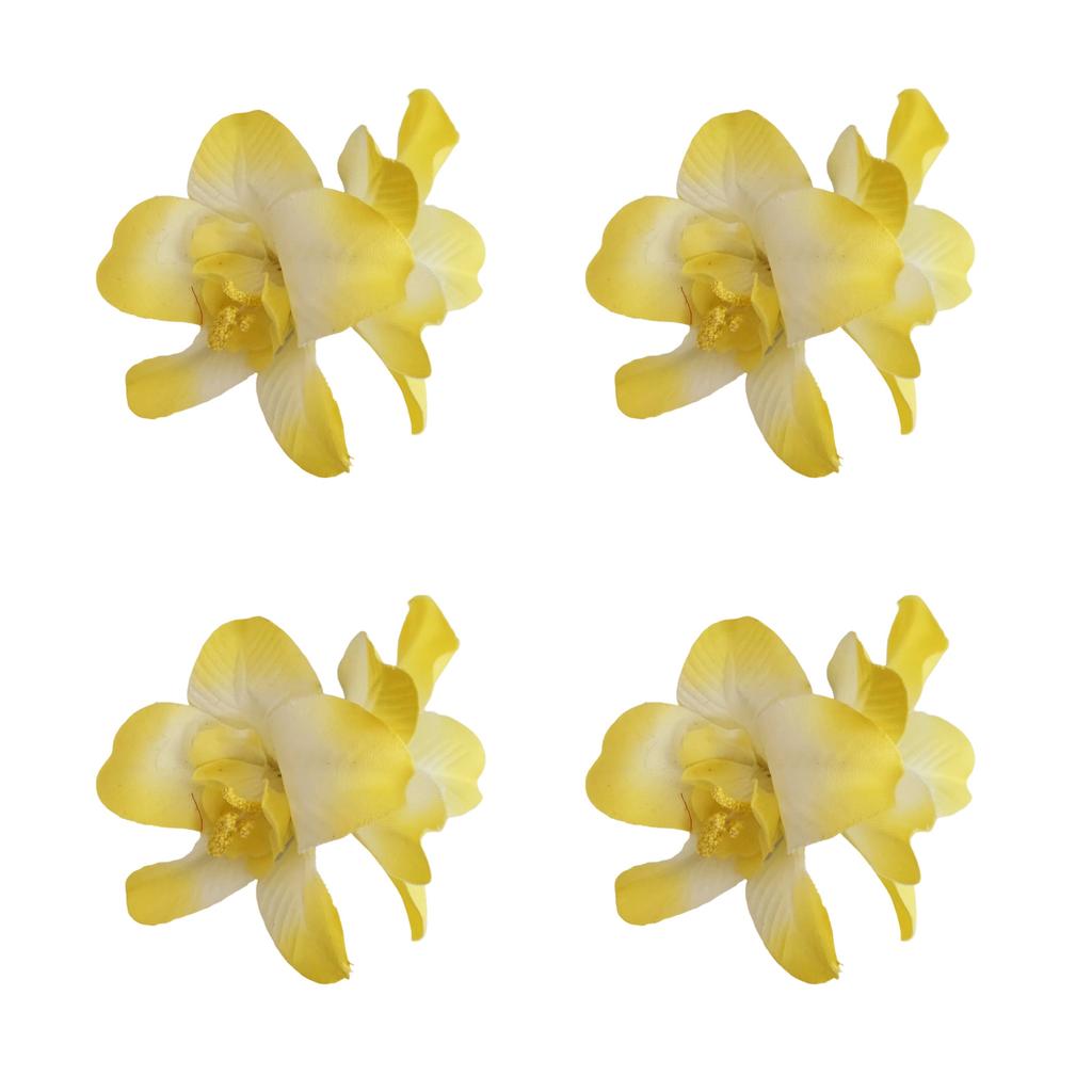 4Pcs Tropical Hibiscus Hair Clip Bohomian Floral Claw Clip for Women Girls Beach Party Accessories Practical Hairpin
