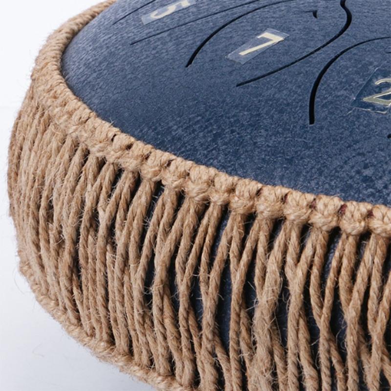 Tongue Drum Wrapped Braided Rope Percussion Hand Pan Drum Handwoven Rope Ethereal Drum Accessories