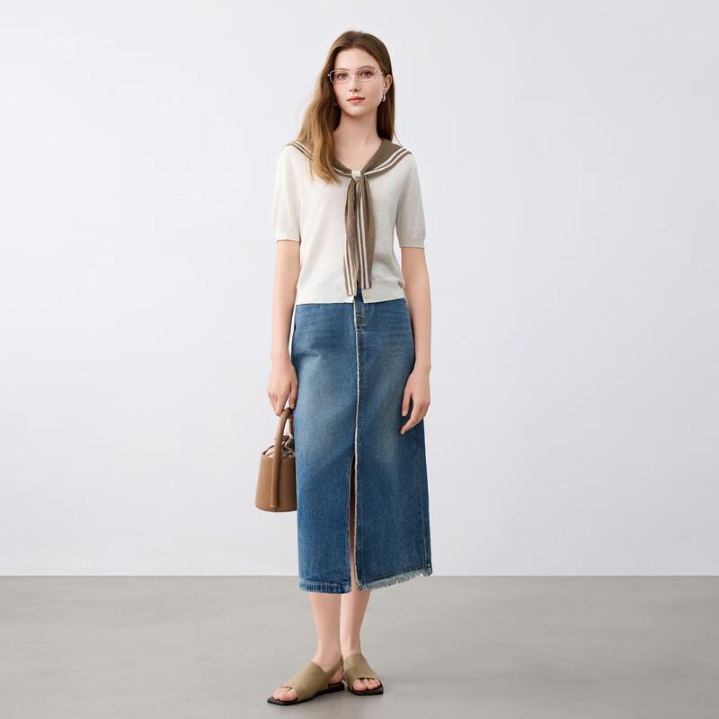 Elva' Island Women's V-Neck Knit Short-Sleeve Top