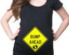 Maternity T-Shirt Funny Pregnancy Top Bump Ahead Tee Shirt Birth Announcement Baby Announcement