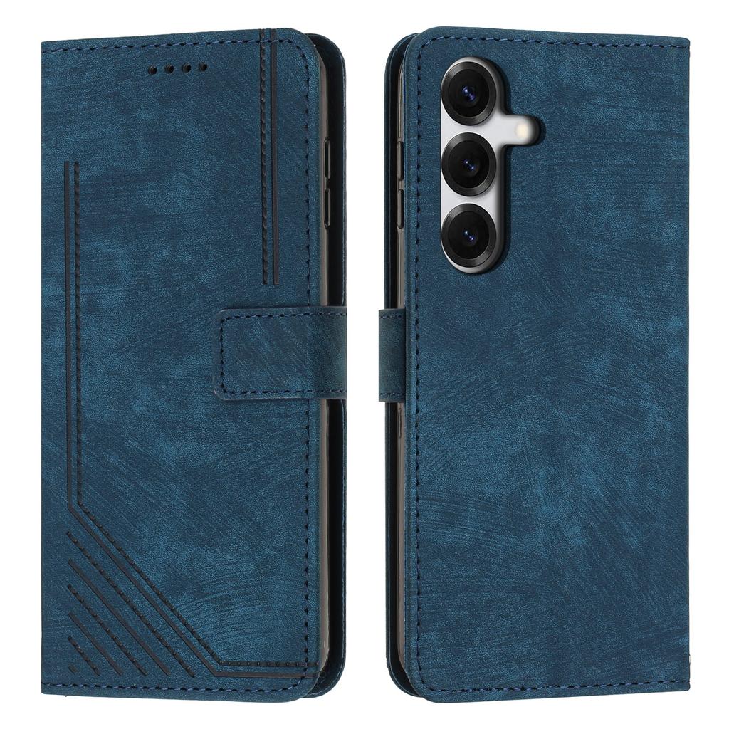 For Samsung Galaxy S26 Pro/Galaxy S26 Stand Case Imprinted Lines Leather Phone Cover
