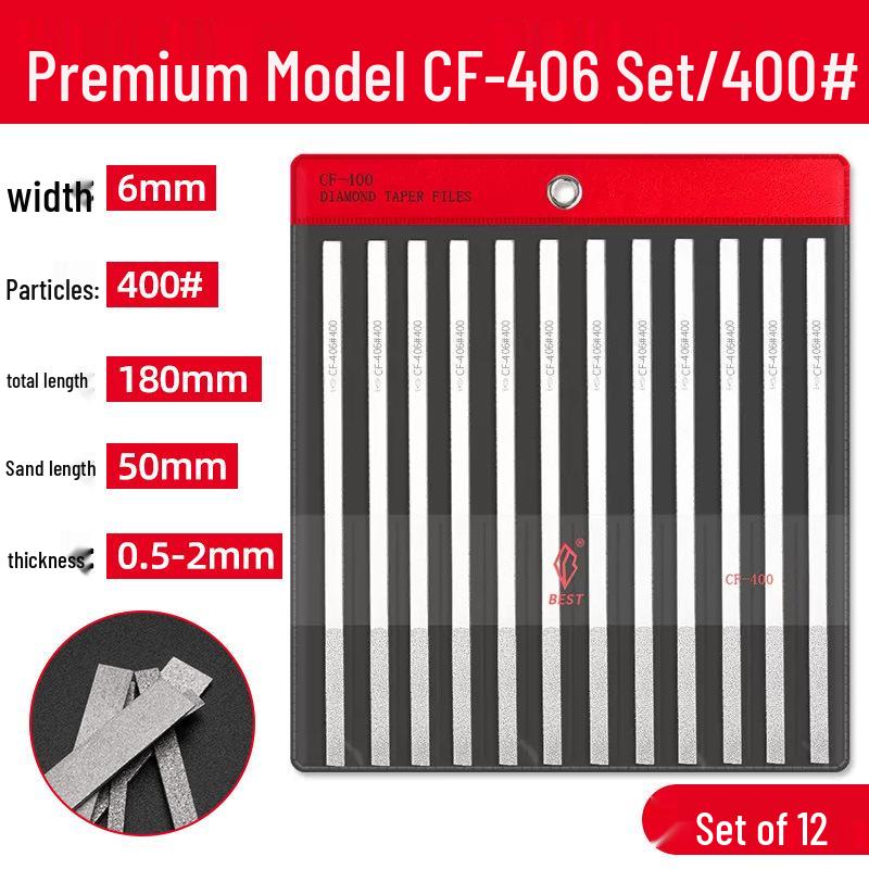 Diamond Electroplated Alloy File Set CF-400 with Carborundum - Free Shipping