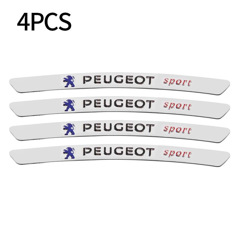 

2026 Hot Car Sticker 4Pcs Car Styling Car Emblem Wheels Rims Stickers Decal For Peugeot 208 20009-2019 308 2014~2022 2008 3008 1