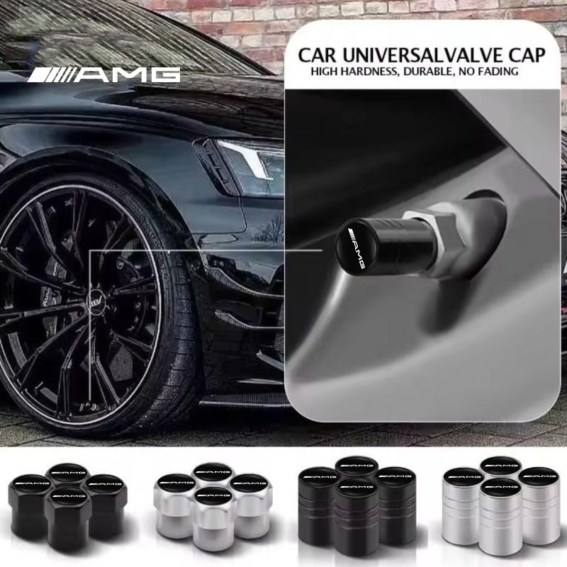 For Mercedes Benz AMG A B C E G CLA W211 W203 W204 C260 E300L 4Pcs Metal Car Styling Wheel Tire Valve Caps Cover Accessories