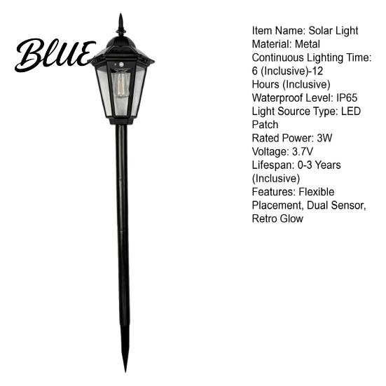 Solar Yard Light Vintage Garden Stake Light Motion Sensor Pathway Lamp Decorative Waterproof Outdoor LED Lantern for Patio Decor Eco Friendly