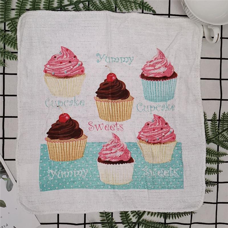 

1 шт. 30x30 см Квадратний Фруктовий Квітковий Бавовняний Махровий Друкований Абсорбуючий Кухонний Чайний Рушник Тканина для Миття Посуду