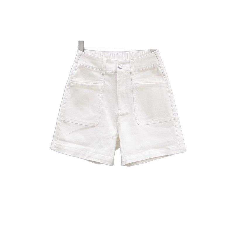 2026 Summer Women's High-Waisted Pink Denim Shorts, Age-Reducing Loose Straight Wide-Leg A-Line Hot Pants