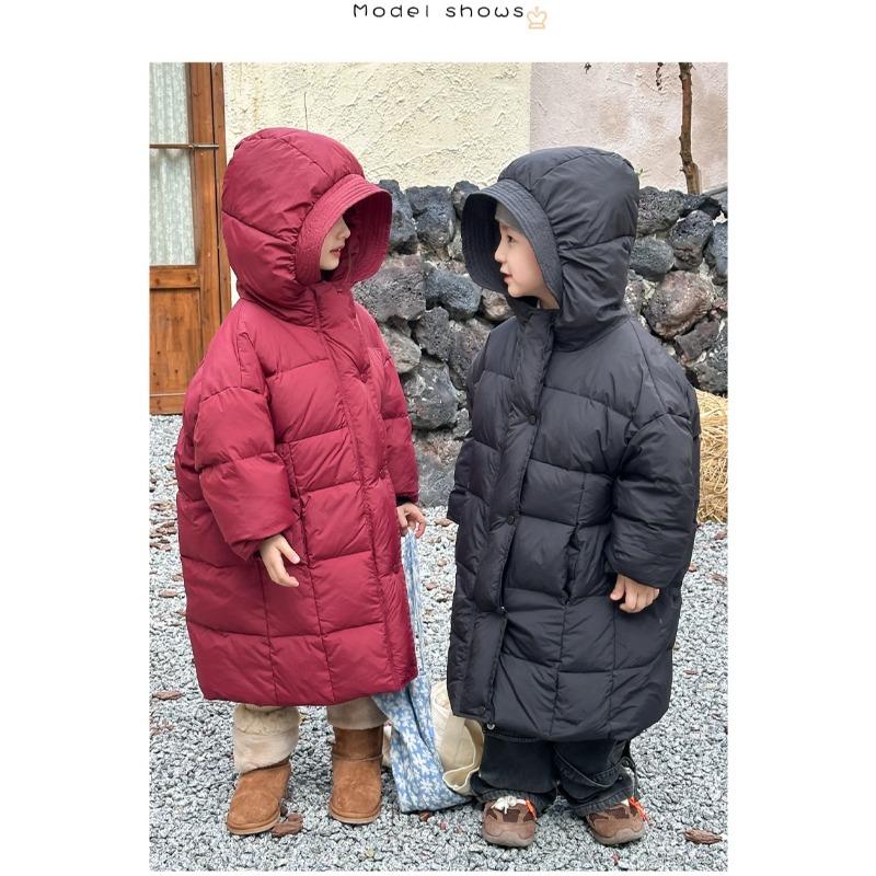 Kinder Weiße Entendaunenjacke Dicke Warme Lange Oberbekleidung für Jungen Mädchen Parkas 2024 Winter Neue Casual Teenager Kinder Mäntel
