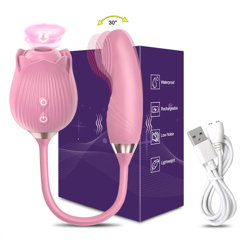 Clitoris Sucker Vibrator for Women Nipples Clit Stimulator Finger Wiggle G-Spot Masturbator Female Sex Toy