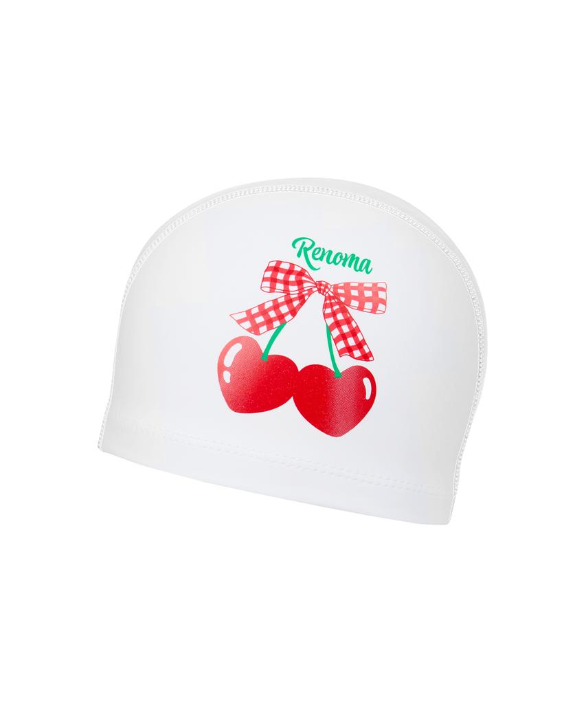 Lenomasuyeongbog Kids' Heart Cherry Pu Swim Cap White Ro-Rc2E057-Wh