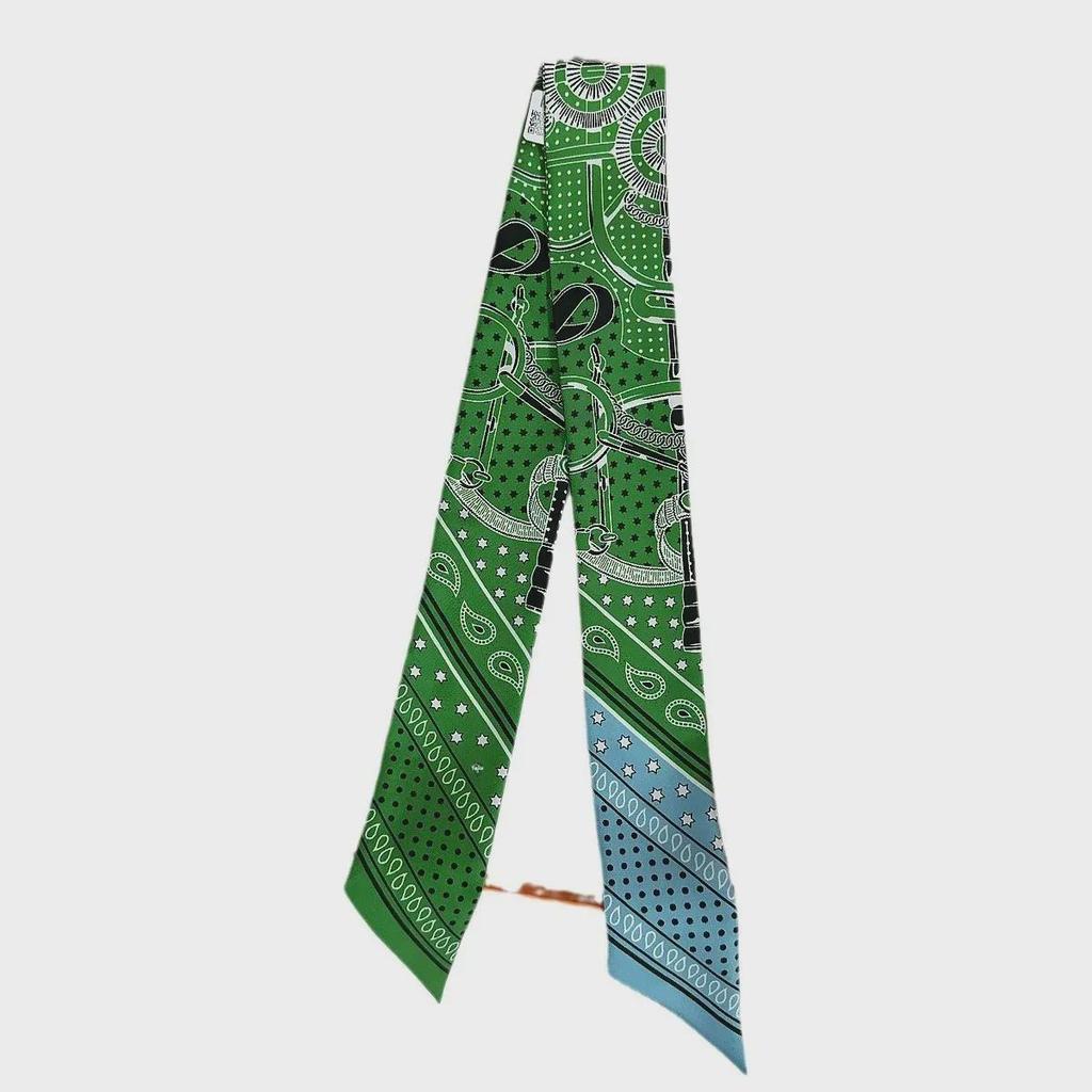 2024 Summer Silk Ribbon Double-Sided Mulberry Scarf, Light Gray 18 Momme Twill, Versatile Wristband
