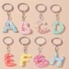 Bunte Acryl-Glitzer-Alphabet-Schlüsselanhänger 26 Initialen A-Z Buchstaben Schlüsselanhänger Anhänger für Frauen Mädchen Taschenanhänger DIY Schmuck Geschenke