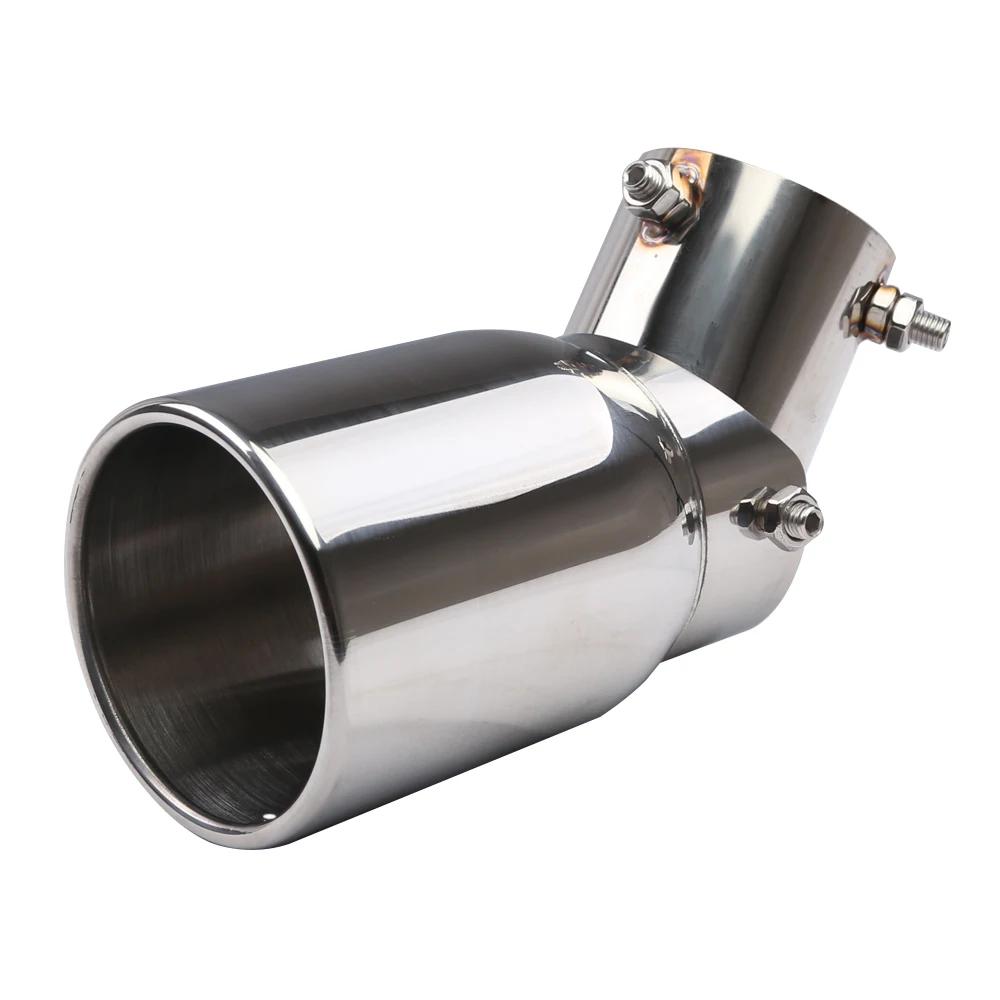 Universal Fit for Car SUV Single Rolled Edge Exhaust Pipe Tip with Bolt-On 63mm/3.5"89mm Stainless Steel Exhaust Tip Adjustable