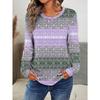 Women's T-shirt 3D Retro Ethnic Print Fashion Long Sleeve Round Neck Regular Top Holiday Weekend Spring Autumn