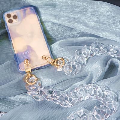 New Phone Accessory Detachable Parts Chain Transparent Crossbody Resin Luxury Strap Phone Case Chains Acrylic Shoulder Hanging Chain