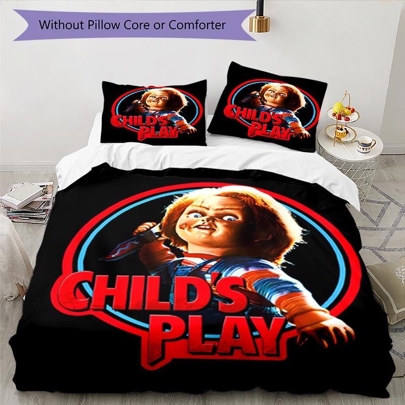3pcs Chucky3 Design Cover Set - HD Printed Bedding with 1 Cover and 2 Pillowcases - Perfect for Home and Dorm Decor