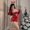 Red Plush Santa Girl Bustier Bodycon Dress - Christmas Costume