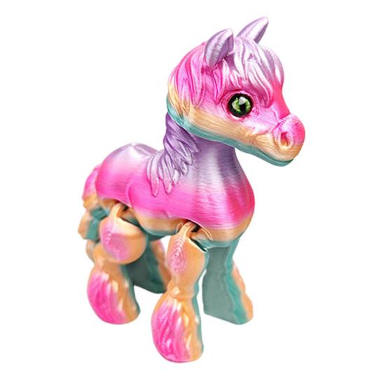 

3D-печатная лошадь-украшение, милая шарнирная фигурка лошади, гибкая игрушка-непоседа в виде животного для интерактивной игры, снятия стресса и демонстрации