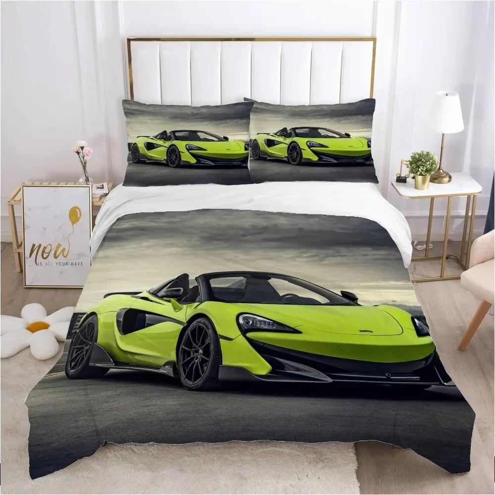Speed Sports Car Speed Racing Car Comfortable Duvet Quilt Cover Pillowcase Bedding Set Children Bedroom Decoration Home Textile