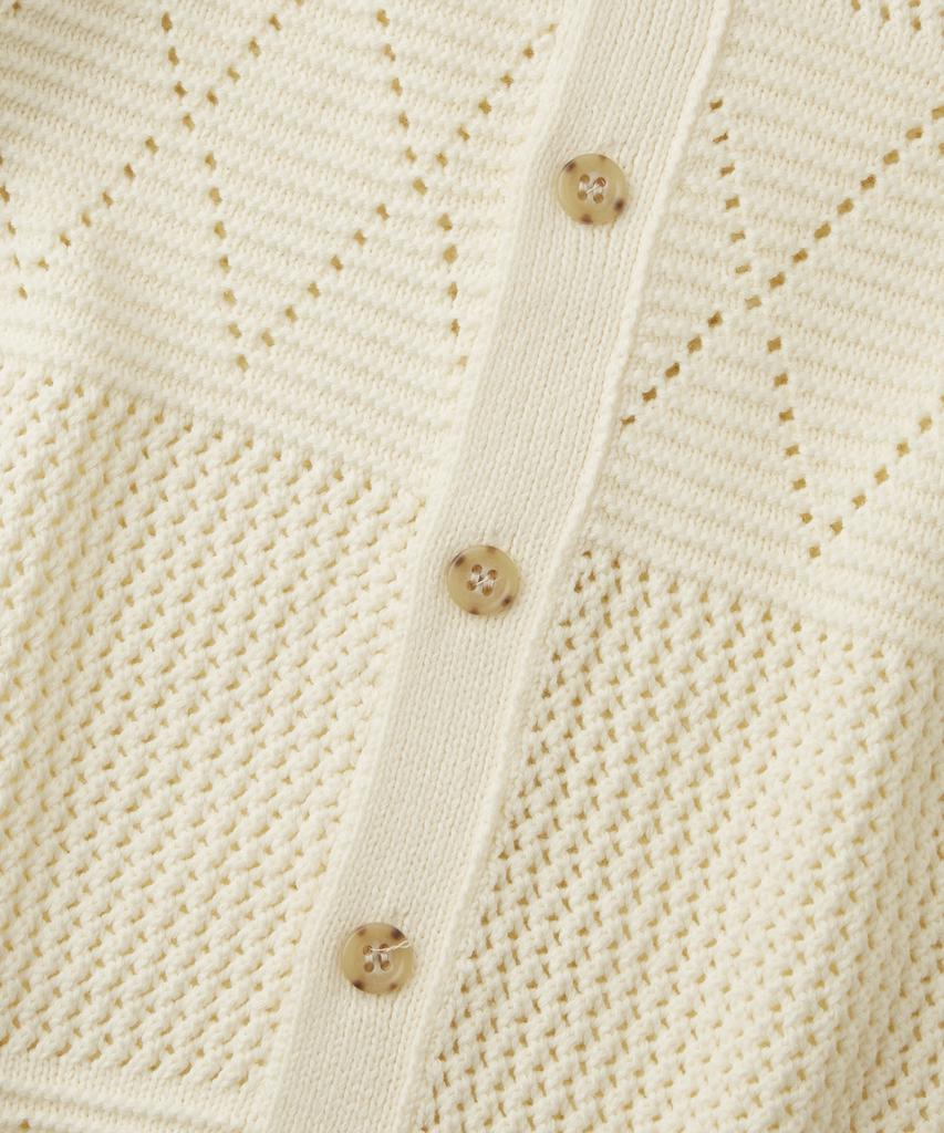 OUTSTANDING Hs Crochet Knit Cardigan_Ivory