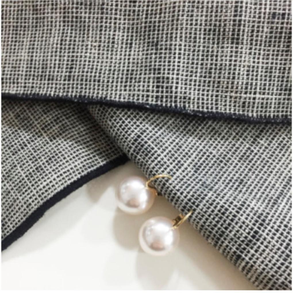 ARTRIA Pearl-E Titanium Needle Earrings HNJEATT0002WHF