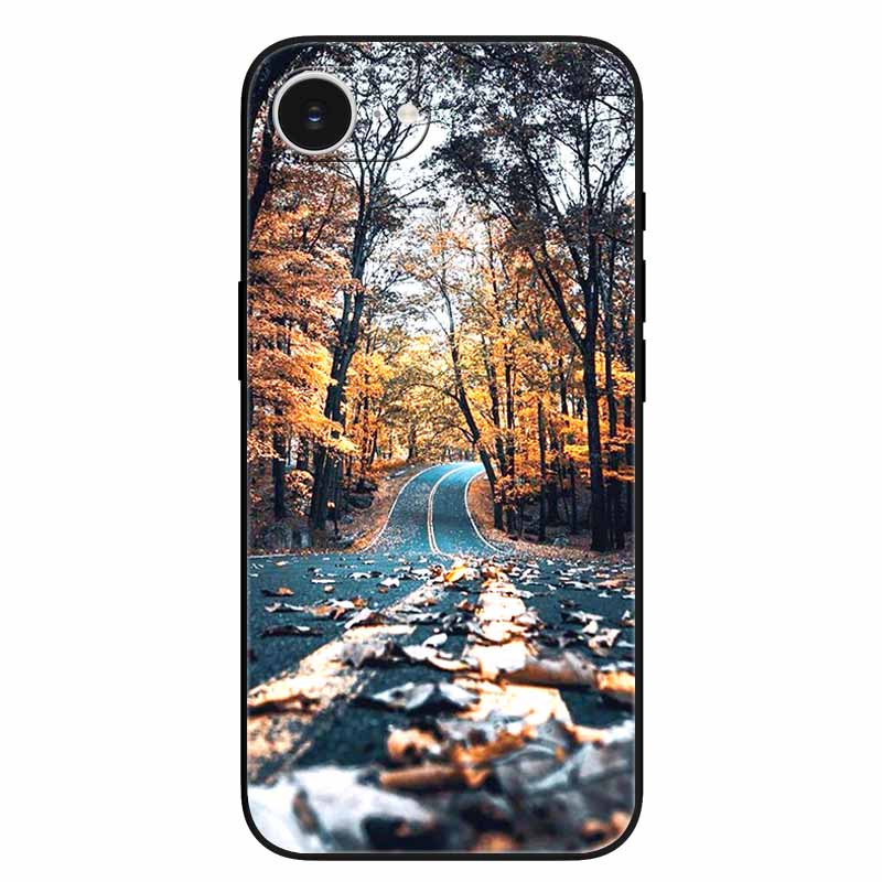 Schwarze Handyhülle Cover für Apple iPhone 16e Hüllen Gedruckte TPU Weiche Stoßfängerhülle für iPhone16e 16e 2025 Schutz Silikonhüllen