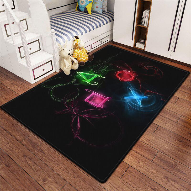 Gaming Esports Geometric Controller Pattern Carpet Mat for Boys Bedroom Gaming  large rug for Living Room Home Decoration Rug