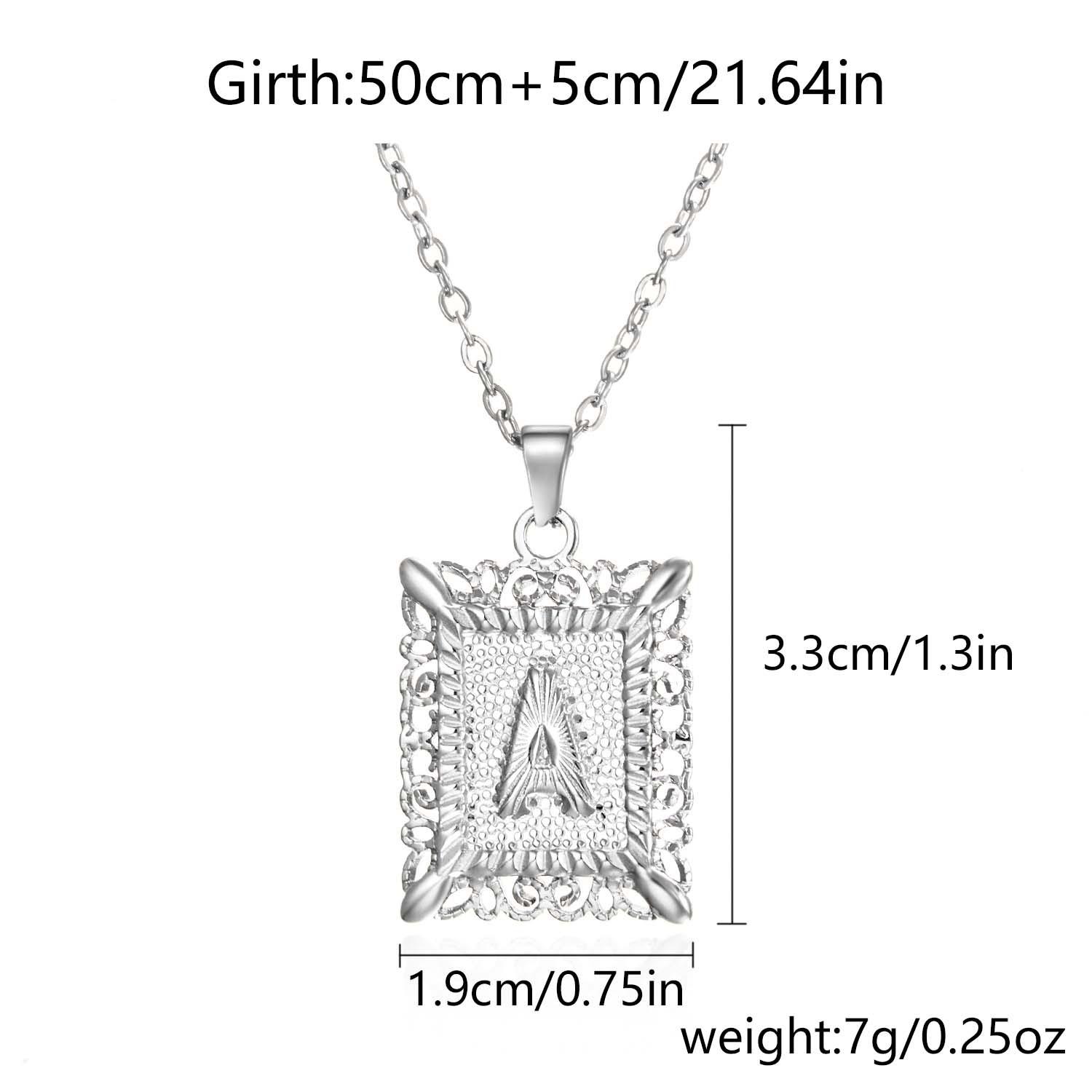 

Ожерелье из нержавеющей стали с 26 буквами, подвеска из титановой стали с квадратными буквами и полыми буквами Z серебряный