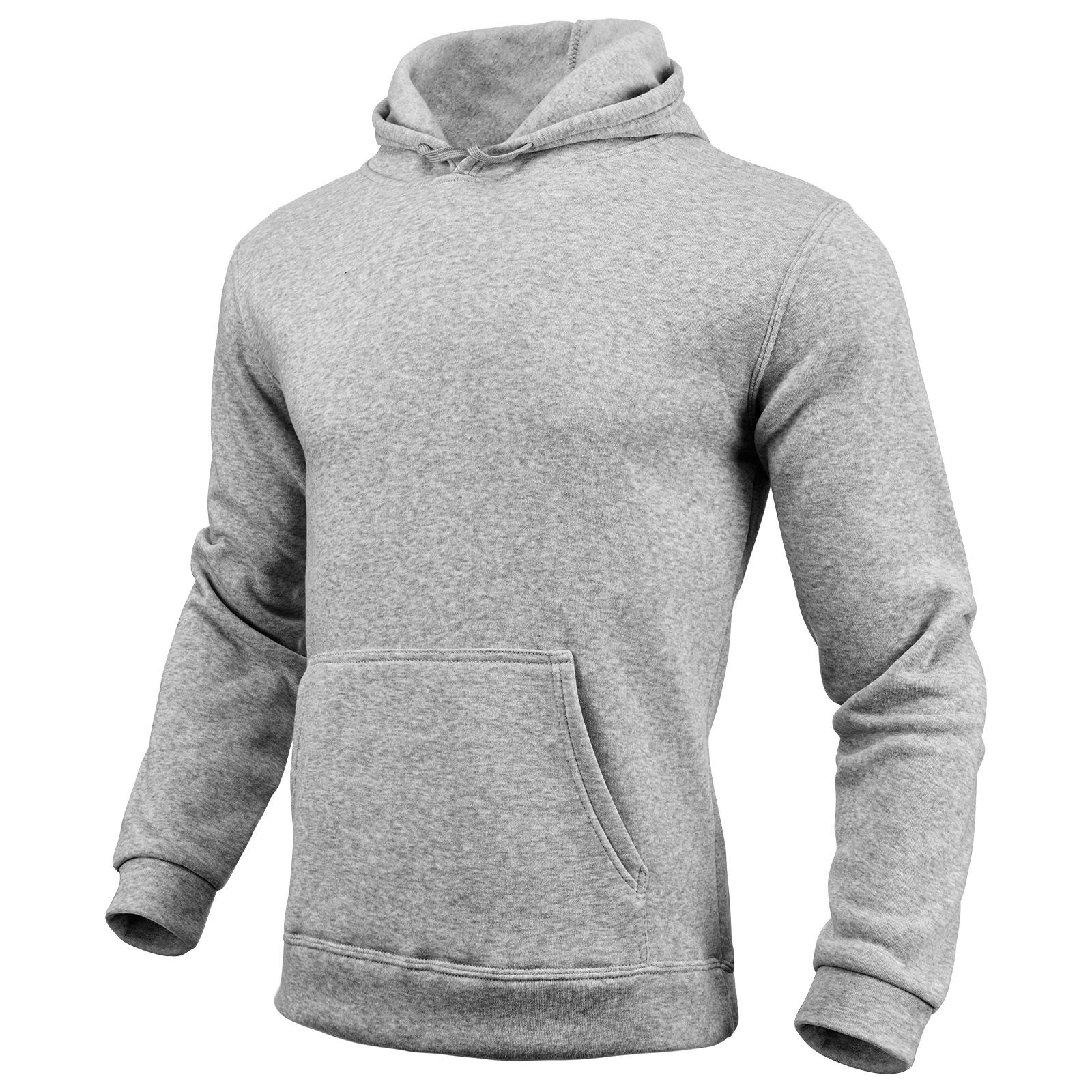 

Men s Fleece-Lined Color Block Hoodie for Autumn and Winter Triple Extra Large светло-серый