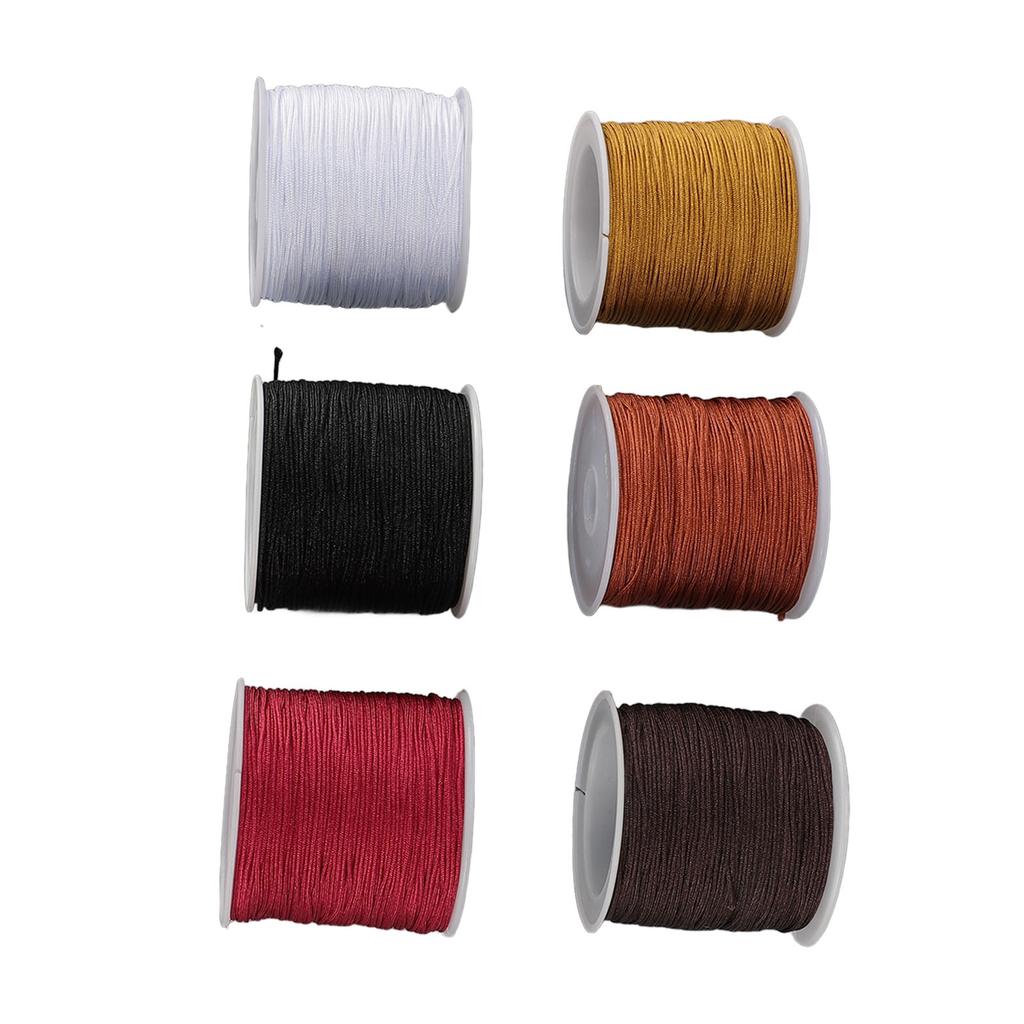 DIY Handcrafted Beading Rope Jewelry Cord 0.8mm Chinese Knot Cord for Friendship Bracelet Xmas Tree