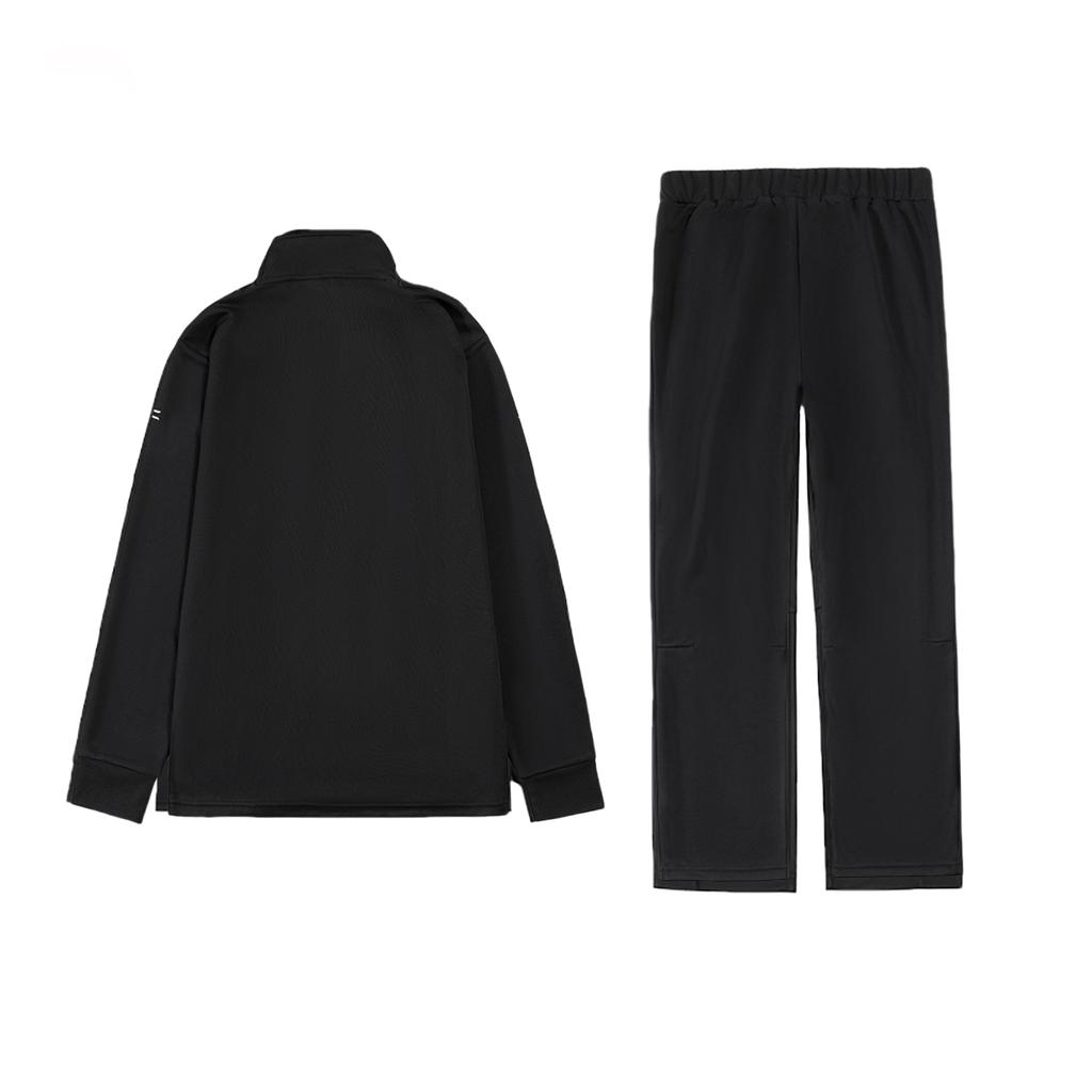 Li-Ning Solid Color Breathable Zip-Up Jacket And Running Sports Pants Casual Sports Set Unisex Sports Set Black YWET005-2