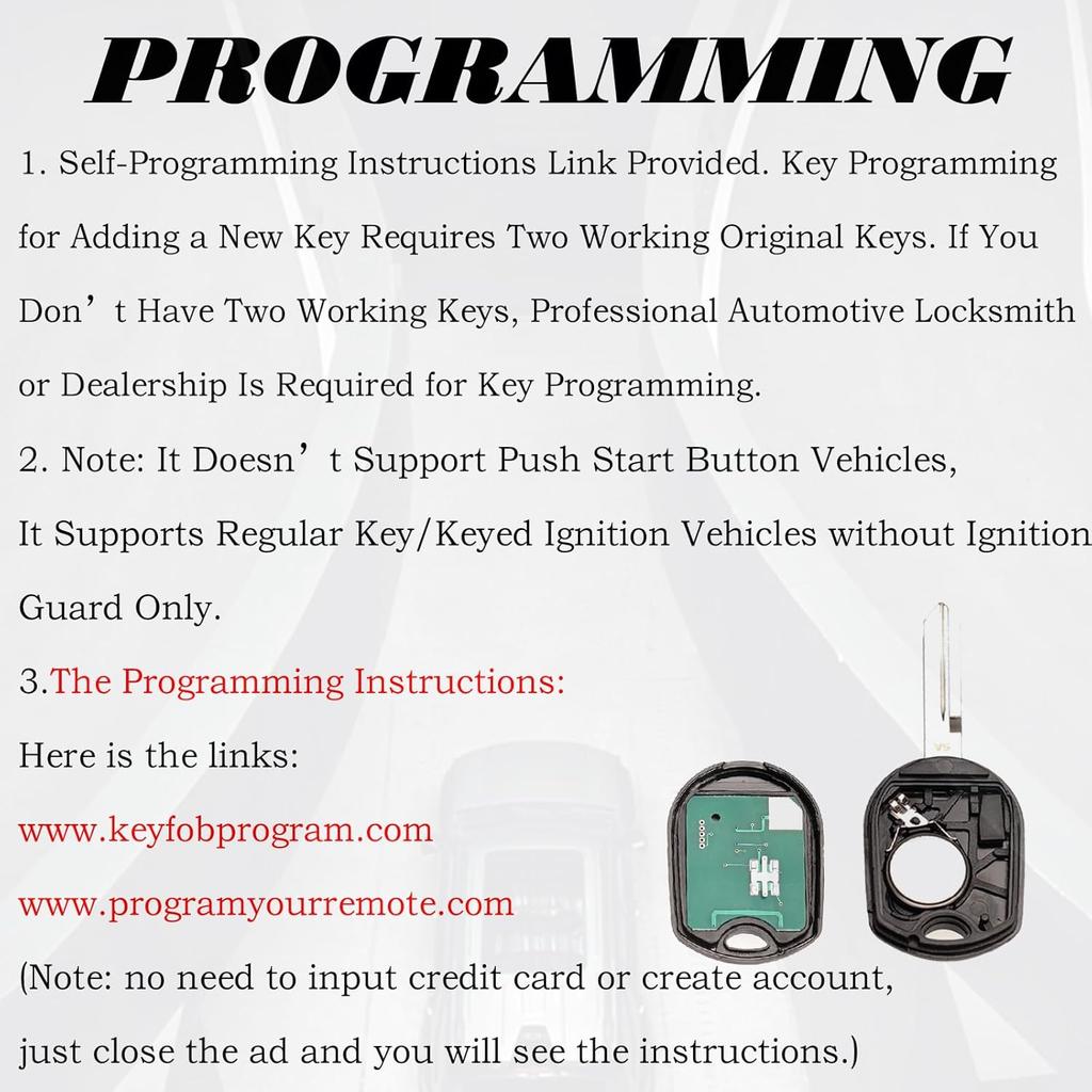 MechanMagic Key Fob Replacement Fits For CWTWB1U793 Ford F-150 2004-2014 F-250 F-350 F-450 Flex 2009-2017 Explorer 2001-2015 Escape Ranger Fusion