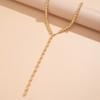 Vintage Round Bead Chain Beaded Necklace Simple Imitation Pearl Tassel Long Niche Necklace