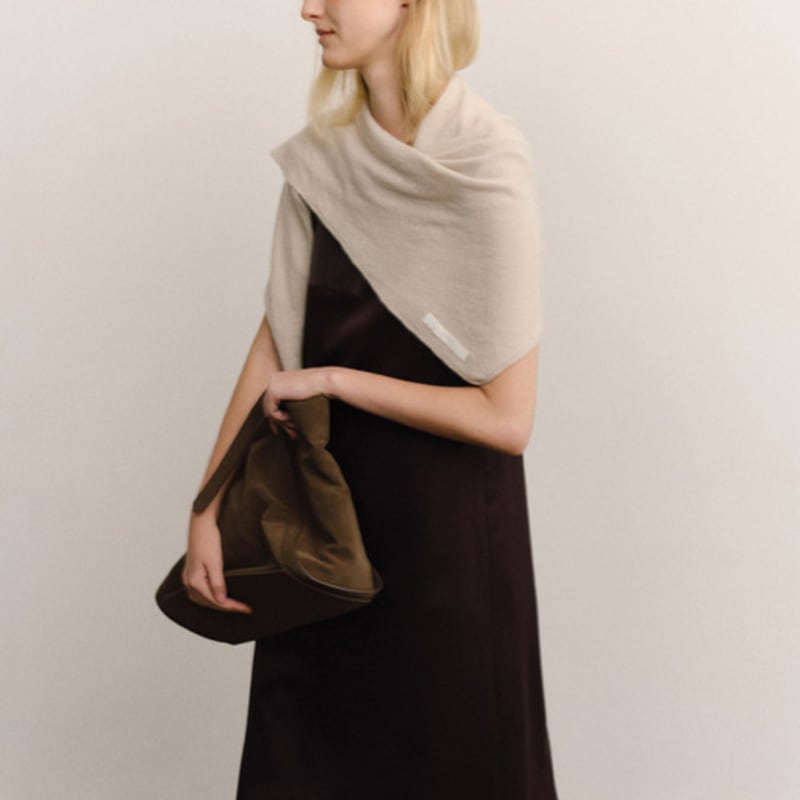 ovbeige SOFT CASH WOOL KNIT SHAWL_NUDE BEIGE