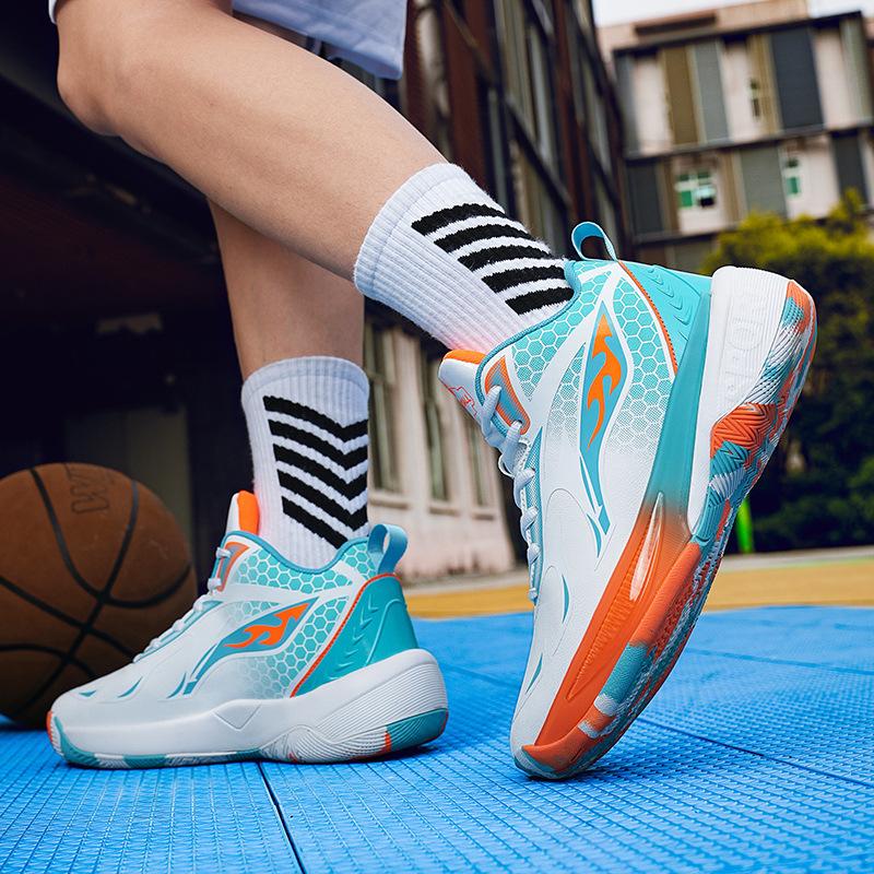 Basketball Shoes Friction Sound Running Shoes Actual Running Shoes Men's Large Size Professional Non-slip and Wear-resistant Sports Shoes