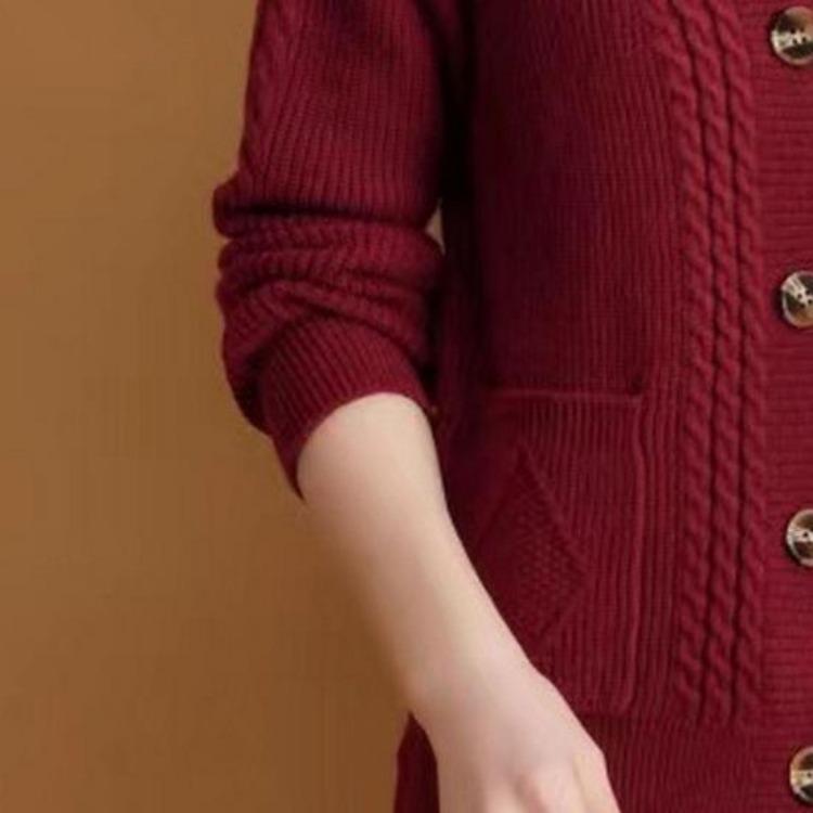 Warm Soft Fall Winter Sweater Coat Loose One Size Lady Cardigan Jacket Long Sleeve Thick Knitted Elastic Buttons Single Breasted