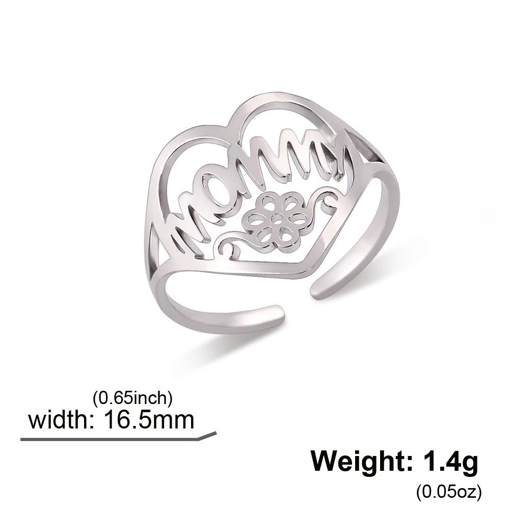 

Heart Ring for Mom Flower Finger Jewelry MOMMY Stainless Steel Accessories Mother s Day Gift for Women Family Wholesale 2026 New