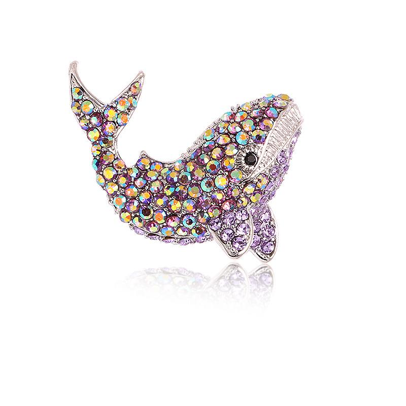 Fashion corsage new shark full diamond brooch coat personalized alloy pin Yiwu popular accessories
