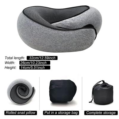 Bärbar Justerbar Resenackkudde Memory Foam U-formad Kudde Snigelstil Resenackstöd Mjuk Tupplurssömnkudde
