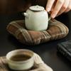 Tabletop Protection Drink Cup Mat Soft Teapot Mat Plaid Square Coaster  Drinkware Accessories