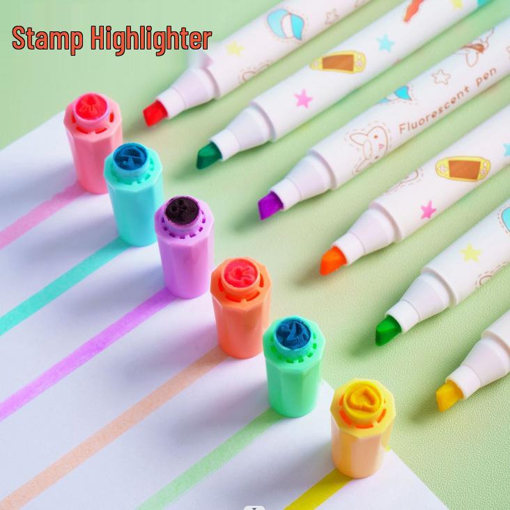 

Fluorescent Stamp Pen Set: DIY Gifts & Stationery Fine Liner Graffiti Pencils