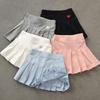 Versatile Pleated Culottes for Girls: Summer Dress with Safety Shorts, Lightweight Style for Older Kids, Half Skirt Design