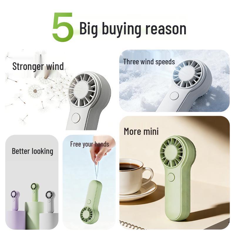 Portable USB Rechargeable Mini Fan for Students and Office