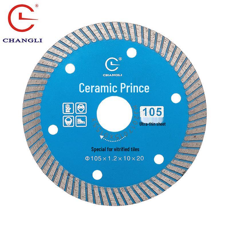 105 Ultra-Thin Ceramic Tile Cutting Blade - Fine, Chip-Free Vitrified Tile Saw Blade for Angle Grinder (Dry Cut).