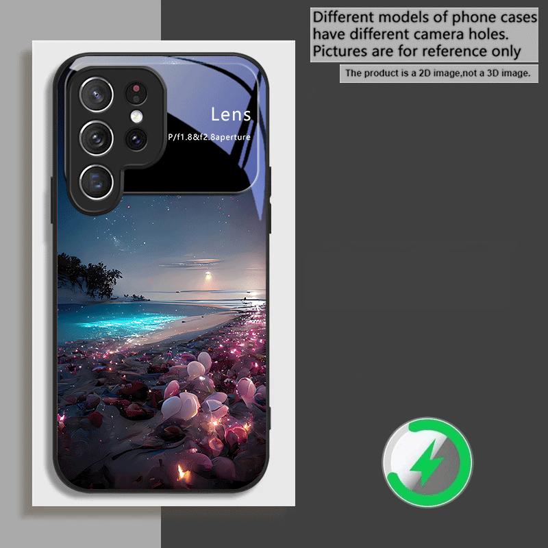 

Глубокий синий морской пятно Для Samsung Galaxy S20 FE S21 S22 S23 Plus S24 Ultra 25 Edge S24Ultra Для Magsafe Стеклянный чехол для телефона Galaxy S24 Ultra