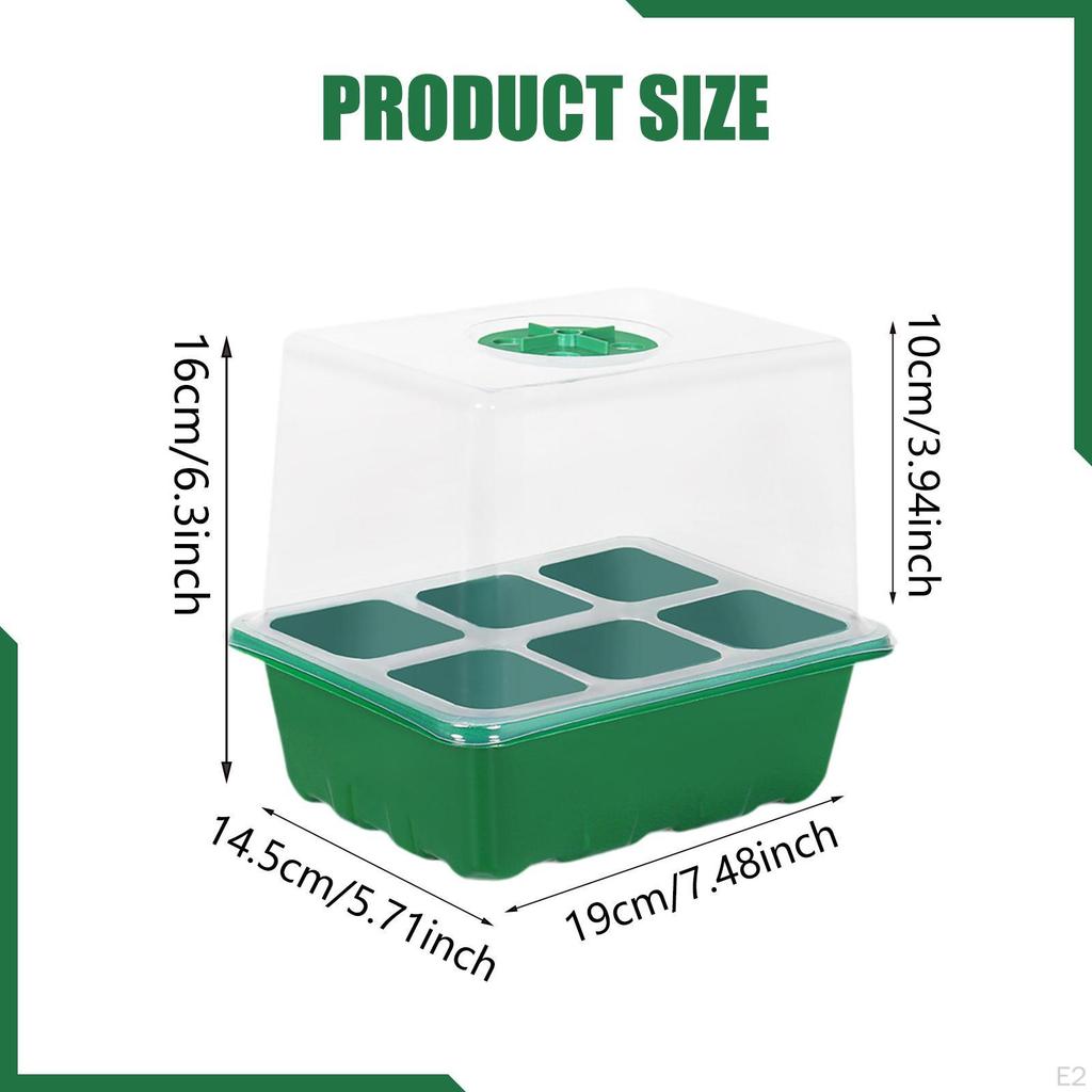 Plant Starter Tray Growing Indoor Vented Kit 6 Cells for Wheatgrass Seedling