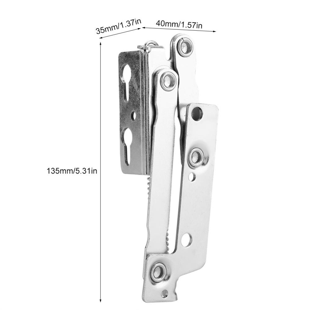 2 Pieces Lid Support 80 Degree Spring Hinges Silver Heavy Duty Folding Lifting Bracket Sofa Hinge Lifters Sofa Bed