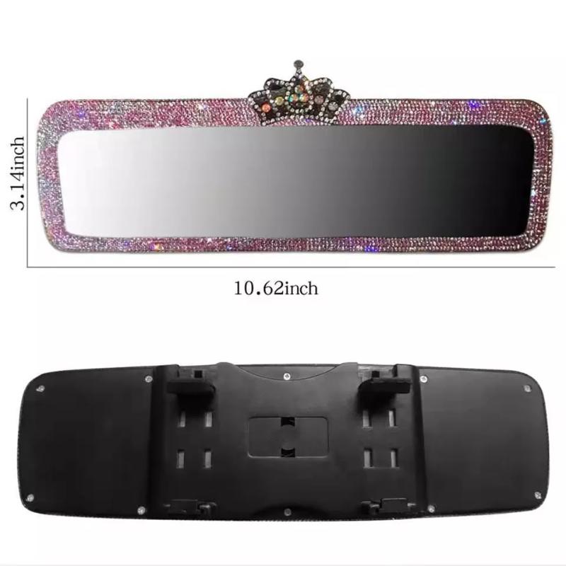 2022 Crown Car Rear View Mirror Cover Decor Charm Crystal Auto Rear View Mirror Diamond Car Bling Accessories for Woman