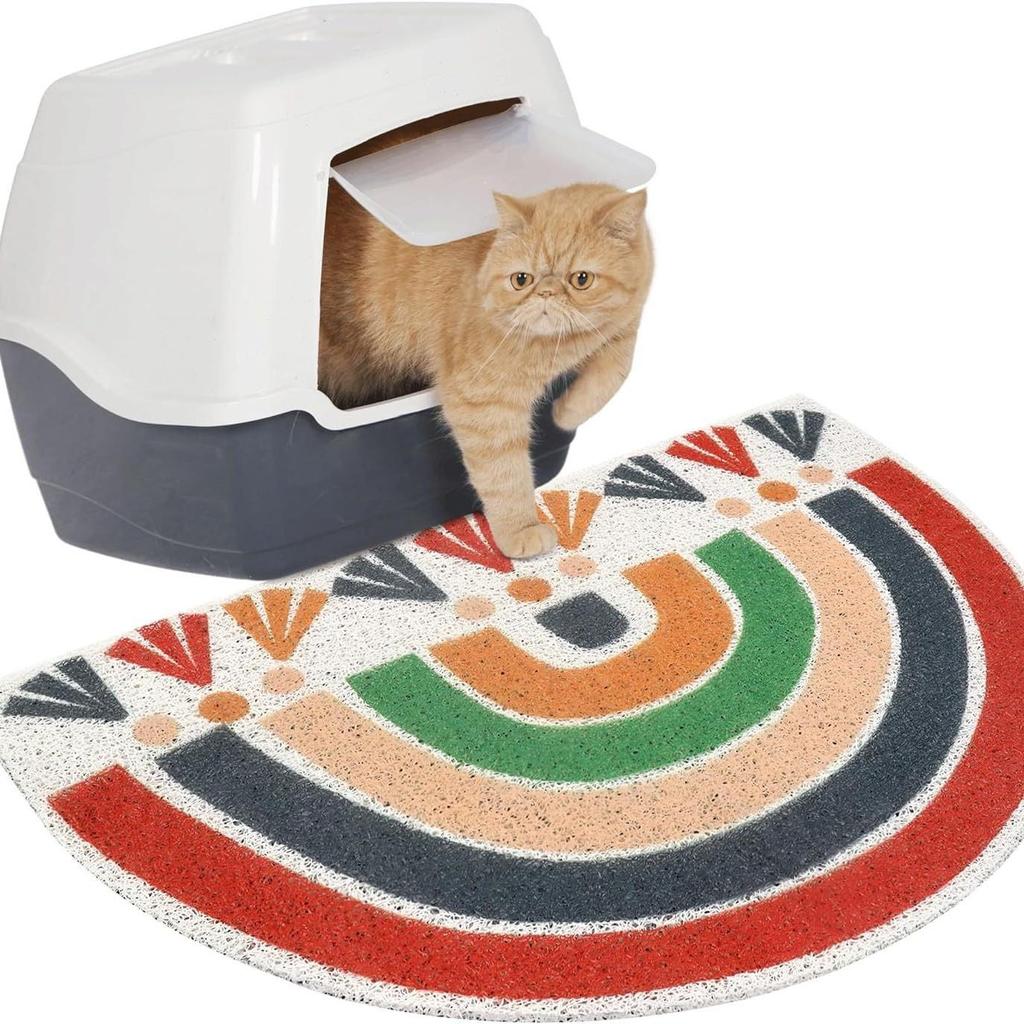 Minimalist Silk Cat Litter and Feeding Mat - Trap, Cute, Easy to Clean