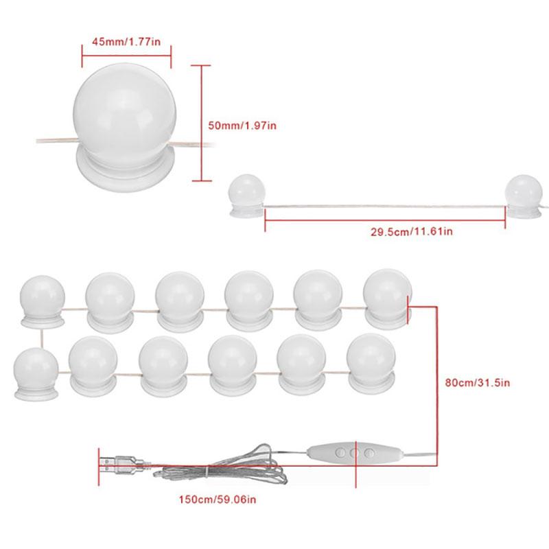 Hollywood Style Led Bulbs Vanity Makeup Dressing Table Usb Mirror Lights Kit